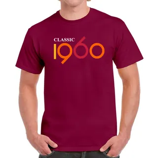 Classic 1960 Birthday T-Shirt For Men Women – Maroon