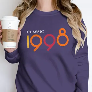 Classic 1998 Birthday Sweatshirt – Purple