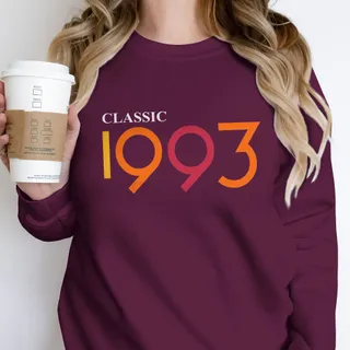 Classic 1993 Birthday Sweatshirt – Maroon