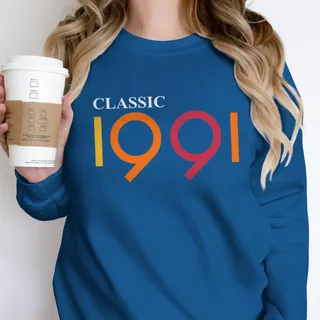 Classic 1991 Birthday Sweatshirt – Royal