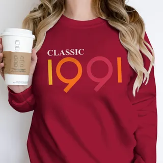 Classic 1991 Birthday Sweatshirt – Cardinal Red