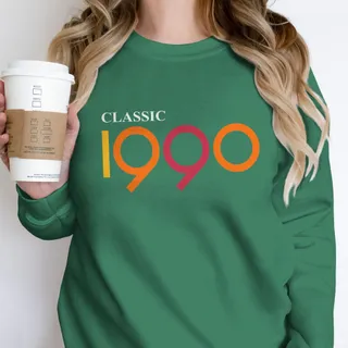 Classic 1990 Birthday Sweatshirt – Kelly Green