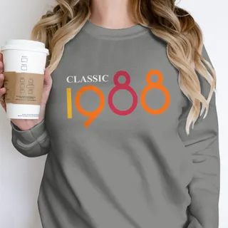Classic 1988 Birthday Sweatshirt – Grey