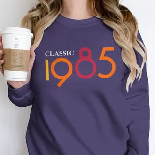 Classic 1985 Birthday Sweatshirt – Purple