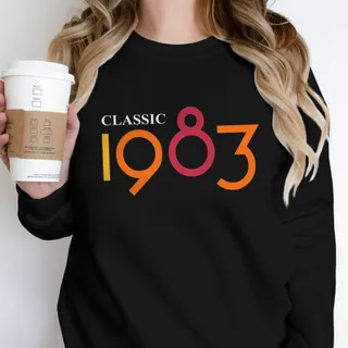 Classic 1983 Birthday Sweatshirt – Black