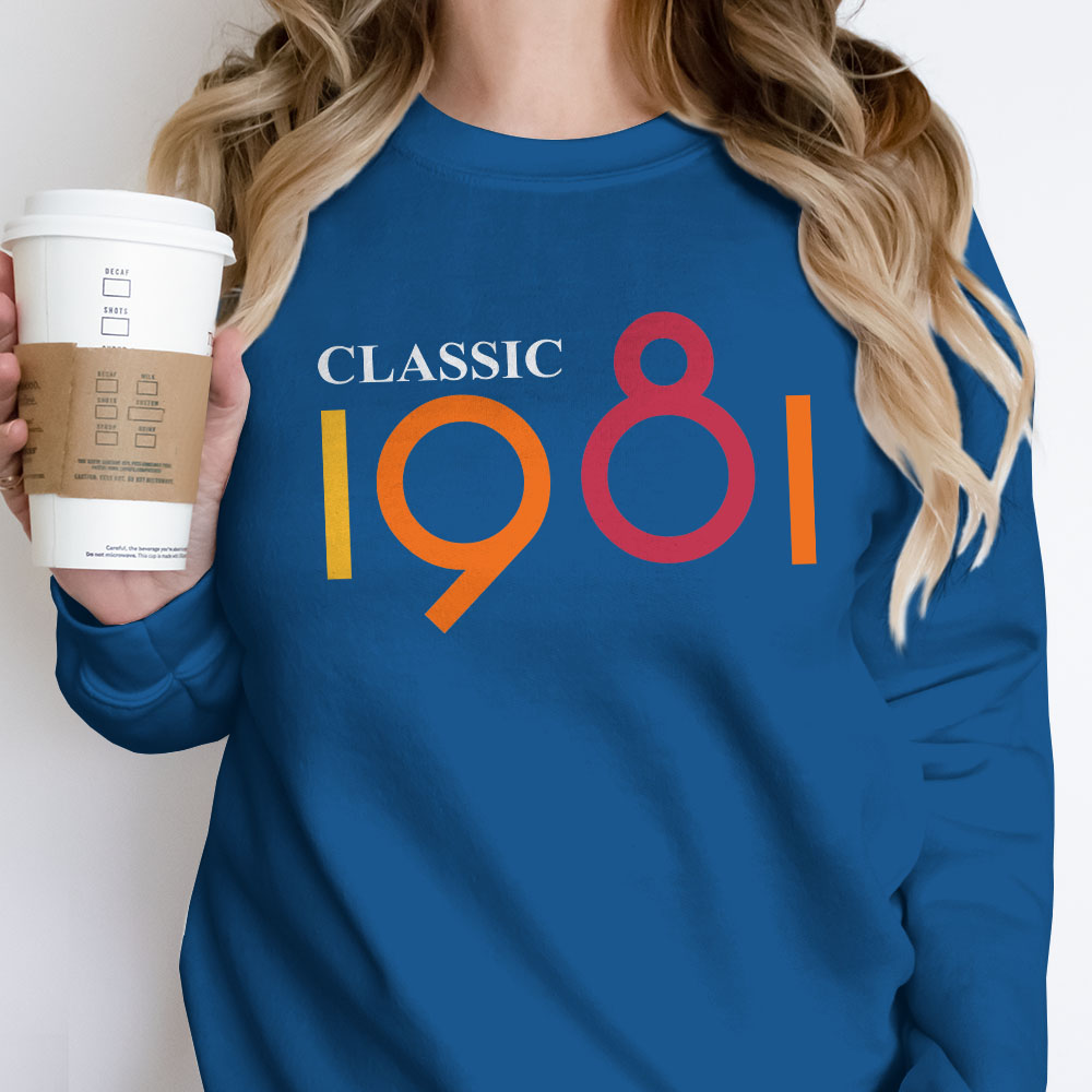 Classic 1981 Birthday Sweatshirt - variant image 1