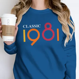 Classic 1981 Birthday Sweatshirt – Royal