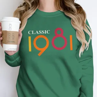 Classic 1981 Birthday Sweatshirt – Kelly Green