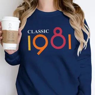 Classic 1981 Birthday Sweatshirt – Navy