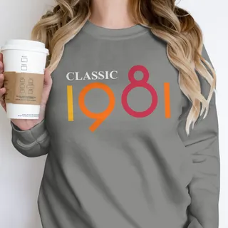 Classic 1981 Birthday Sweatshirt – Grey
