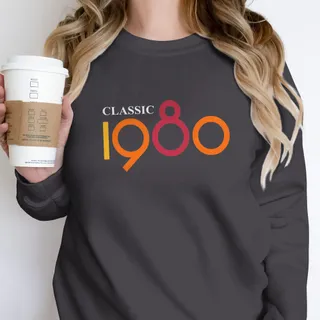 Classic 1980 Birthday Sweatshirt – Dark Grey