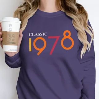Classic 1978 Birthday Sweatshirt – Purple