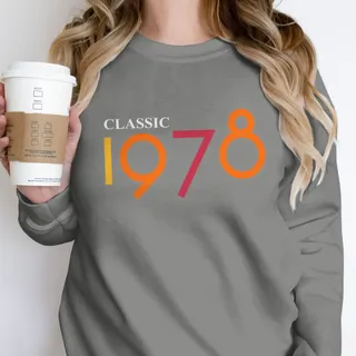 Classic 1978 Birthday Sweatshirt – Grey