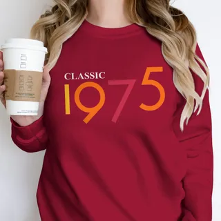 Classic 1975 Birthday Sweatshirt – Cardinal Red