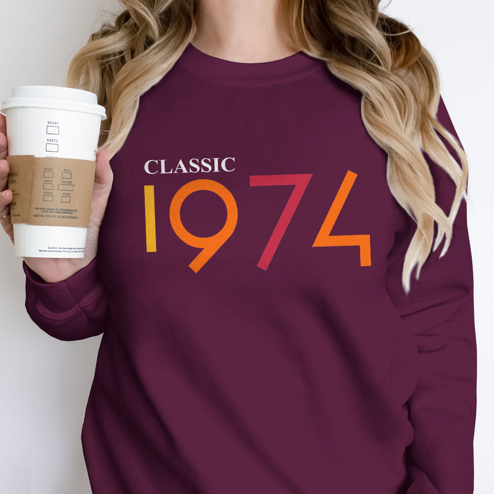 Classic 1974 Birthday Sweatshirt - variant image 1