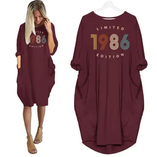 Limited 1986 Birthday Pocket Dress – Red