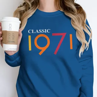 Classic 1971 Birthday Sweatshirt – Royal