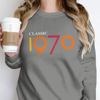Classic 1970 Birthday Sweatshirt – Grey