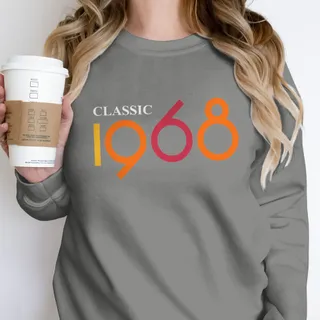 Classic 1968 Birthday Sweatshirt – Grey