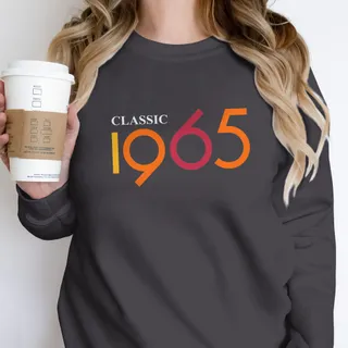 Classic 1965 Birthday Sweatshirt – Dark Grey