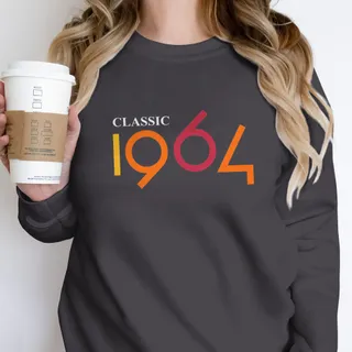 Classic 1964 Birthday Sweatshirt – Dark Grey