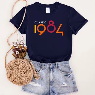 Classic 1984 Birthday T-Shirt – Navy