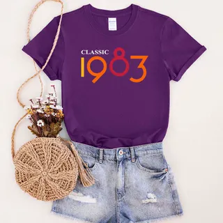 Classic 1983 Birthday T-Shirt – Purple