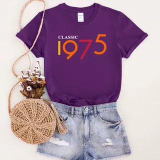 Classic 1975 Birthday T-Shirt – Purple