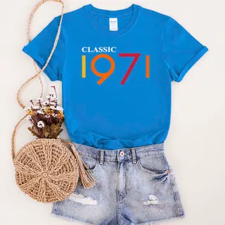 Classic 1971 Birthday T-Shirt – Royal