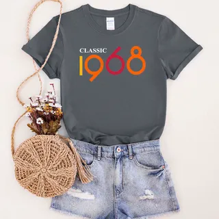 Classic 1968 Birthday T-Shirt – Dark Heather