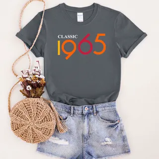 Classic 1965 Birthday T-Shirt – Dark Heather