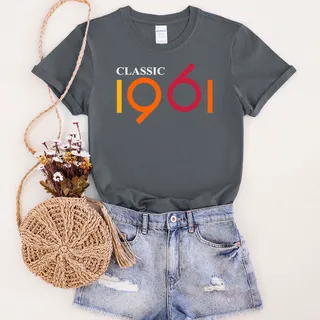 Classic 1961 Birthday T-Shirt – Dark Heather