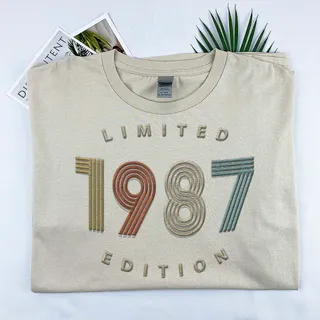Limited Edition 1987 Embroidered T-Shirt – Khaki