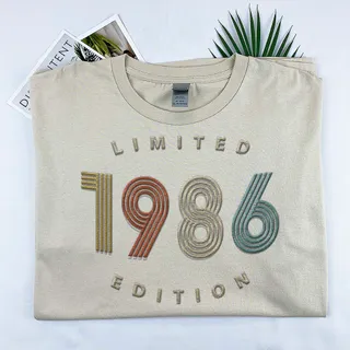Limited Edition 1986 Embroidered T-Shirt – Khaki