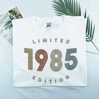 Limited Edition 1985 Embroidered T-Shirt – White