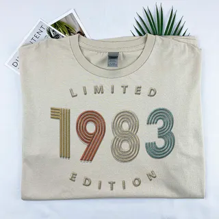 Limited Edition 1983 Embroidered T-Shirt – Khaki