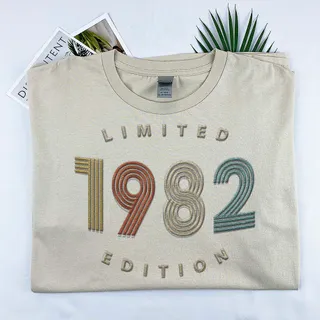 Limited Edition 1982 Embroidered T-Shirt – Khaki