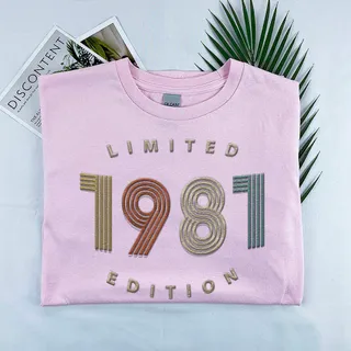 Limited Edition 1981 Embroidered T-Shirt – Pink
