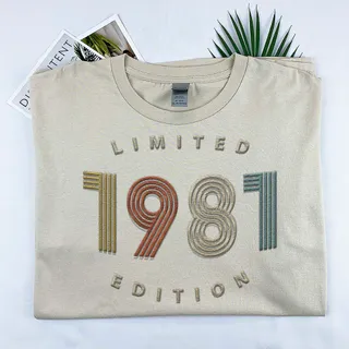 Limited Edition 1981 Embroidered T-Shirt – Khaki