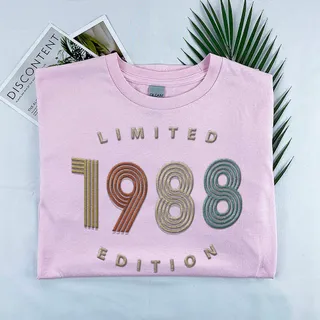 Limited Edition 1988 Embroidered T-Shirt – Pink