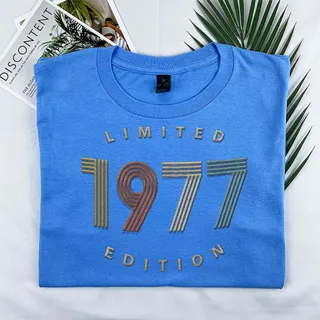 Limited Edition 1977 Embroidered T-Shirt – Royal