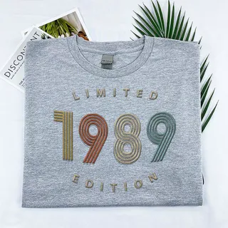 Limited Edition 1989 Embroidered T-Shirt – Sport Grey