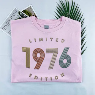 Limited Edition 1976 Embroidered T-Shirt – Pink