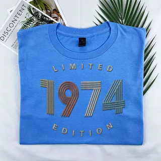 Limited Edition 1974 Embroidered T-Shirt – Royal