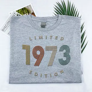 Limited Edition 1973 Embroidered T-Shirt – Sport Grey