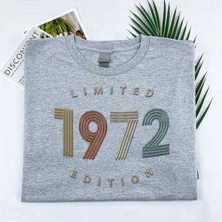 Limited Edition 1972 Embroidered T-Shirt – Sport Grey
