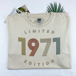 Limited Edition 1971 Embroidered T-Shirt – Khaki