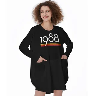 Best 1988 Birthday Pocket Dress – Black