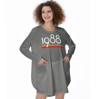 Best 1988 Birthday Pocket Dress – Grey