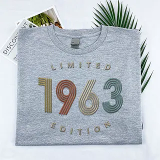 Limited Edition 1963 Embroidered T-Shirt – Sport Grey